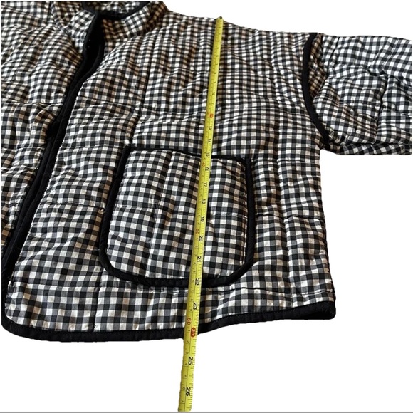 NEW Free People Chloe Jacket in Raven Black White Gingham Coat Size Large - Picture 9 of 11